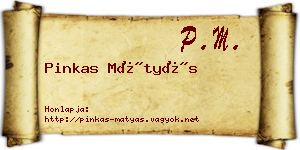 Pinkas Mátyás névjegykártya